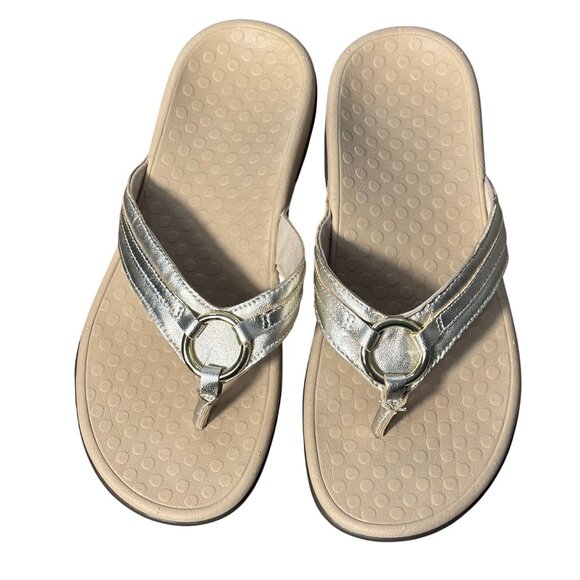 Vionic Aloe Womens Orthotic Sandals Size 8 Metallic Gold Open Toe Slip-On - Picture 6 of 6
